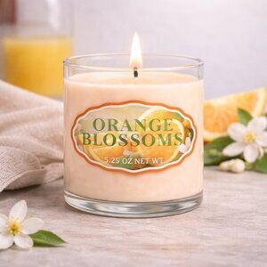 Orange Blossoms Soy Candle – Citrus Floral – Hand Poured – 7 oz / 4 oz
